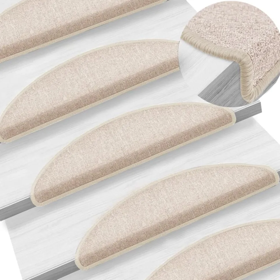 vidaXL Trapmatten 15 st 56x17x3 cm Taupe Halfrond
