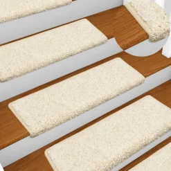 vidaXL Trapmatten 15 st 65x21x4 cm Wit Rechthoekige Rand