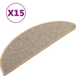 vidaXL Trapmatten 15 st 56x17x3 cm Bruin Halfrond