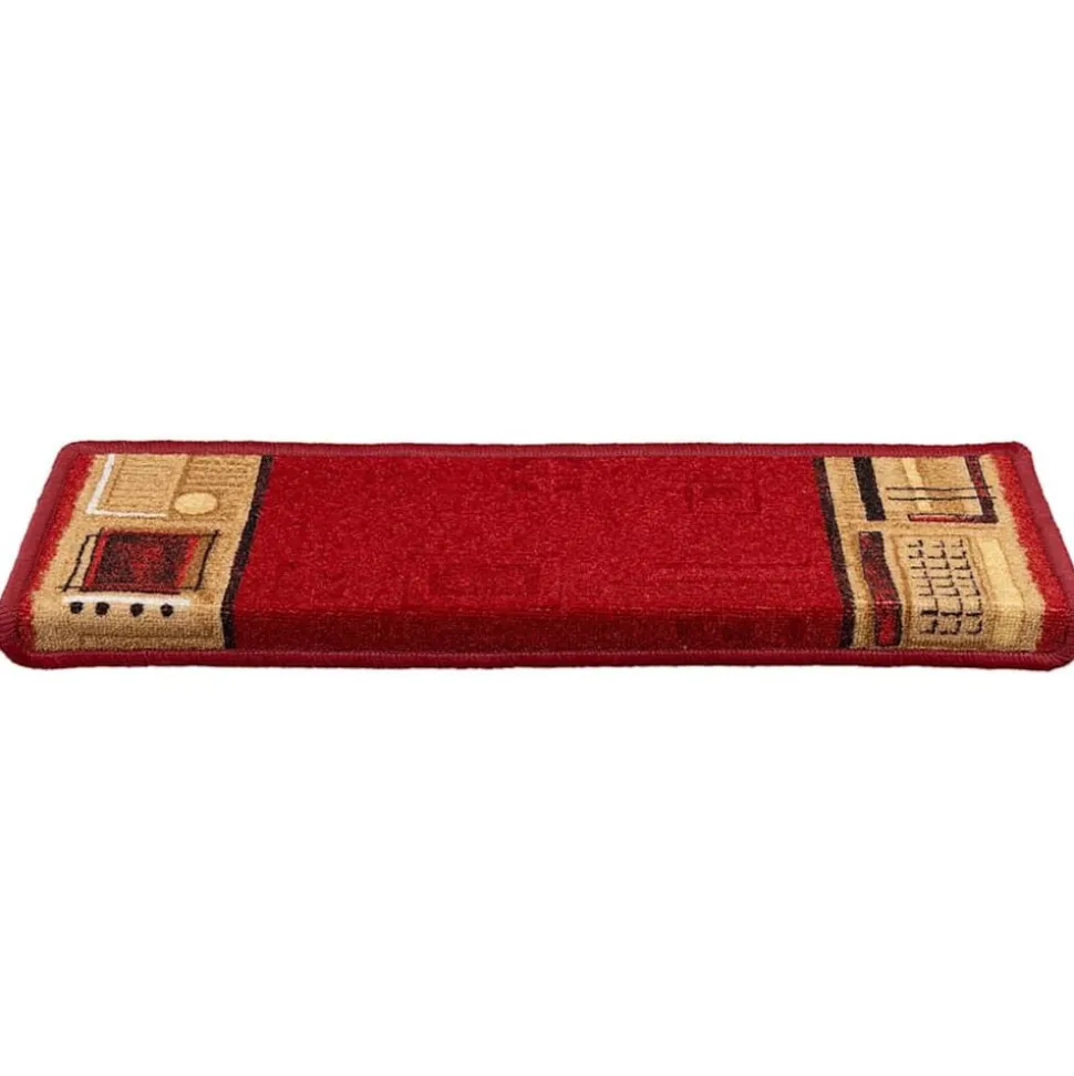vidaXL Trapmatten zelfklevend 5 st 65x21x4 cm rood