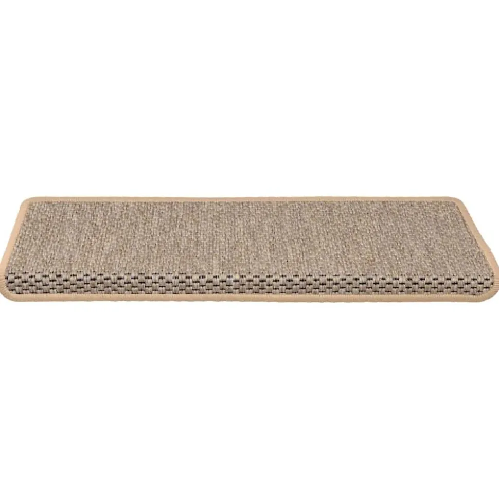 vidaXL Trapmatten zelfklevend 15 st sisal-look 65x21x4 cm lichtbeige
