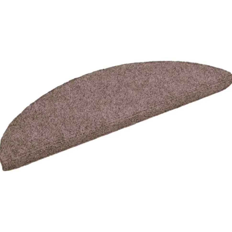 vidaXL Trapmatten zelfklevend 15 stuks 56x17x3 cm lichtbruin halfrond