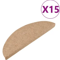 vidaXL Trapmatten zelfklevend 15 st 56x17x3 cm beige