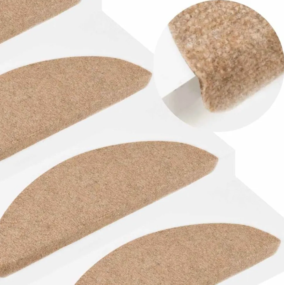 vidaXL Trapmatten zelfklevend 15 st 56x17x3 cm beige