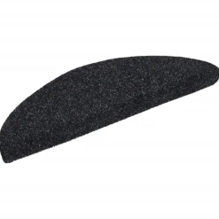vidaXL Trapmatten Zelfklevend 15 stuks 56x17x3 cm Zwart Halfrond