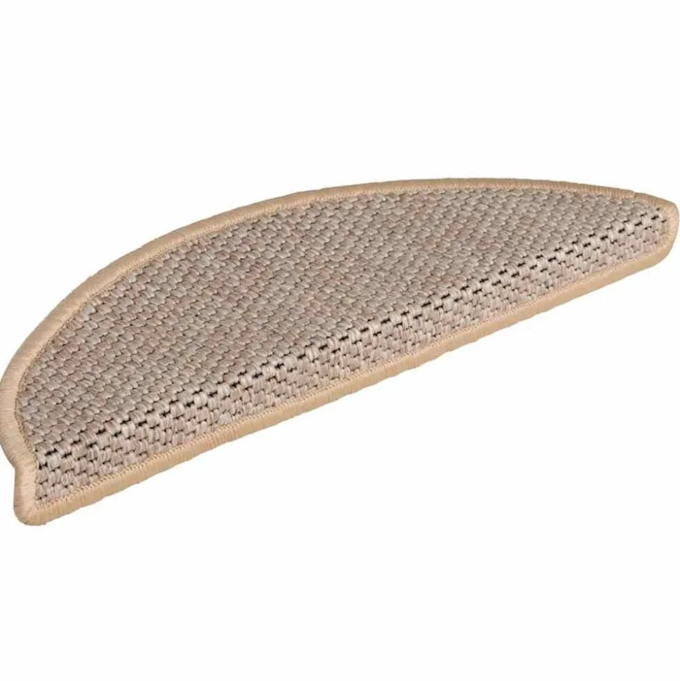 vidaXL Trapmatten zelfklevend 15 st sisal-look 56x17x3 cm lichtbeige