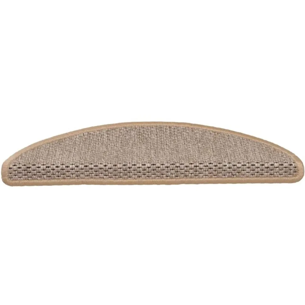 vidaXL Trapmatten zelfklevend 15 st sisal-look 56x17x3 cm lichtbeige
