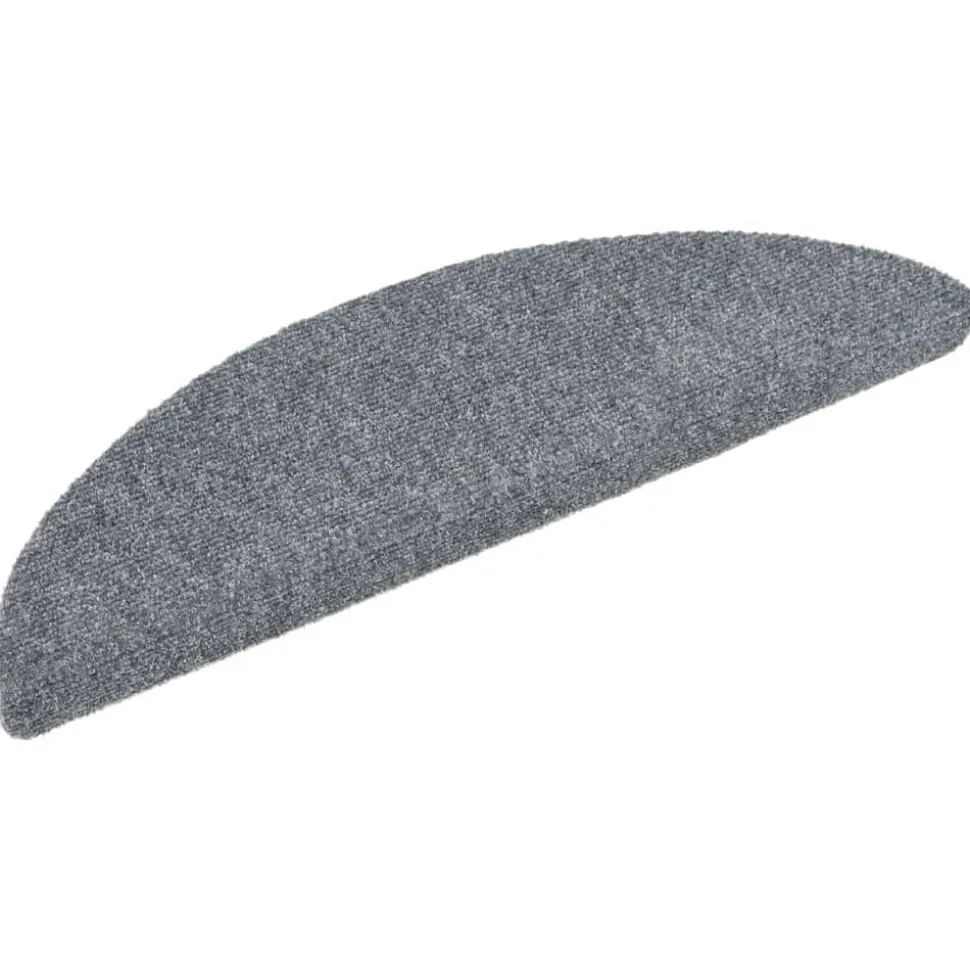 vidaXL Trapmatten Zelfklevend 15 stuks 56x17x3 cm Lichtgrijs Halfrond