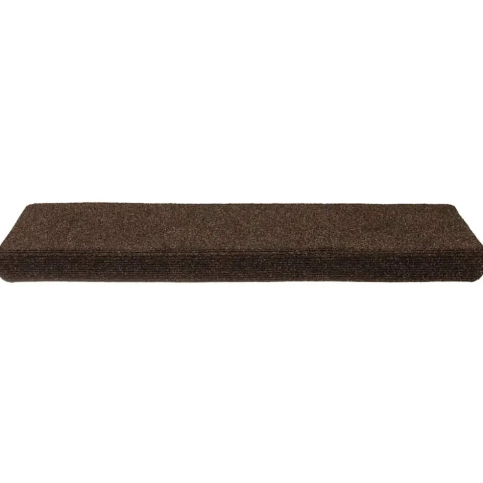 vidaXL Trapmatten zelfklevend 15 stuks 65x21x4 cm bruin rechthoekige rand