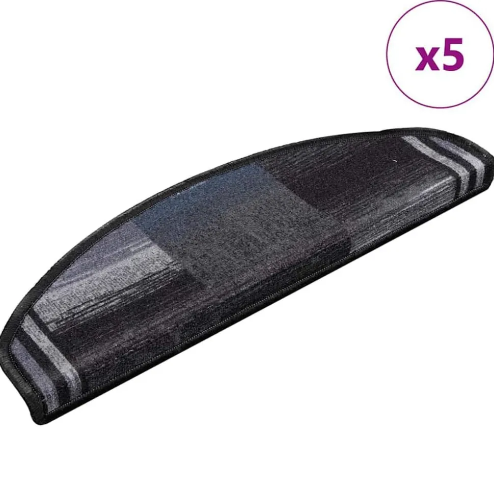 vidaXL Trapmatten zelfklevend 5 st 65x21x4 cm zwart en grijs