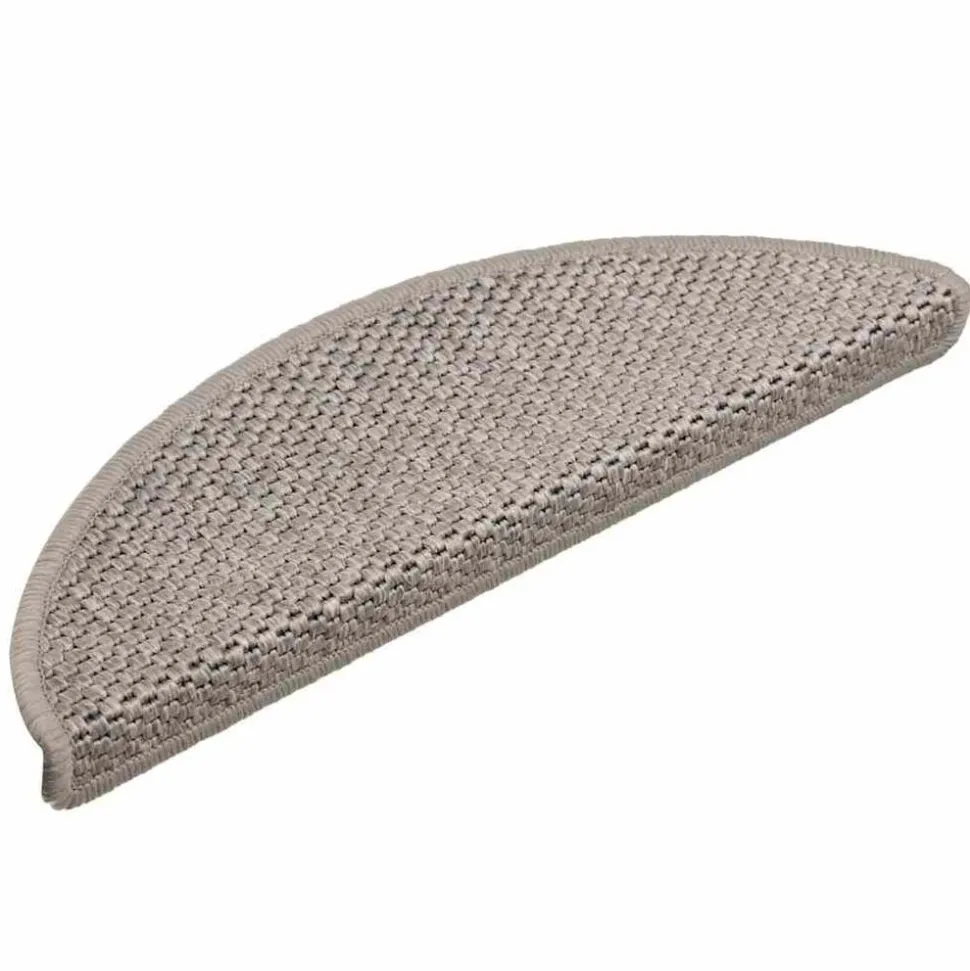 vidaXL Trapmatten zelfklevend 15 st sisal-look 56x17x3cm zilverkleurig