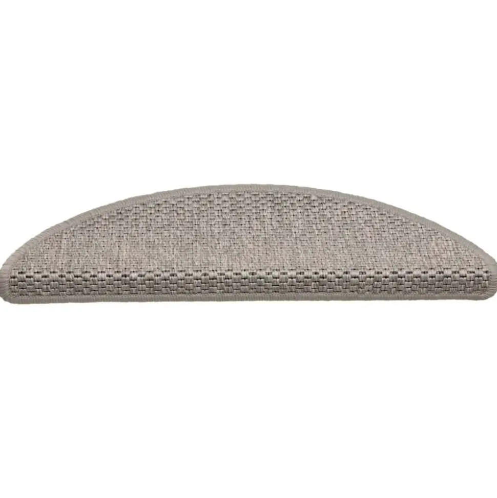 vidaXL Trapmatten zelfklevend 15 st sisal-look 56x17x3cm zilverkleurig