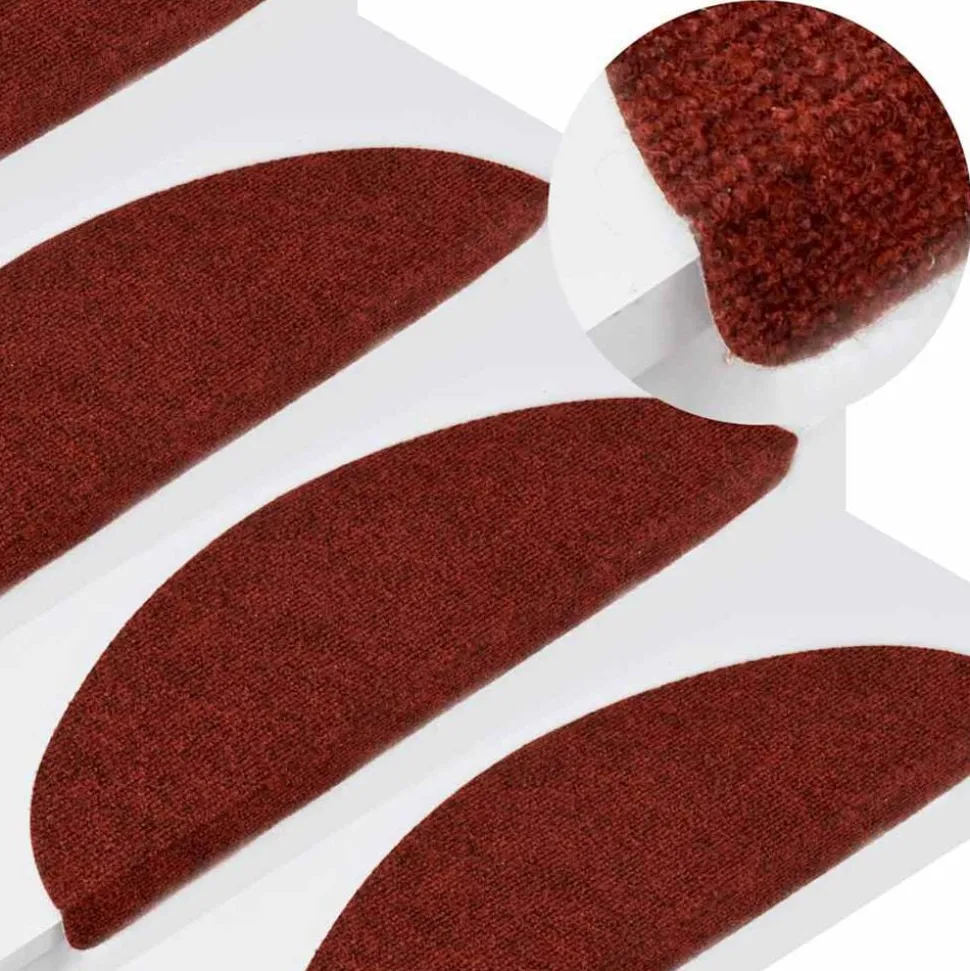 vidaXL Trapmatten zelfklevend 15 st 56x17x3 cm rood