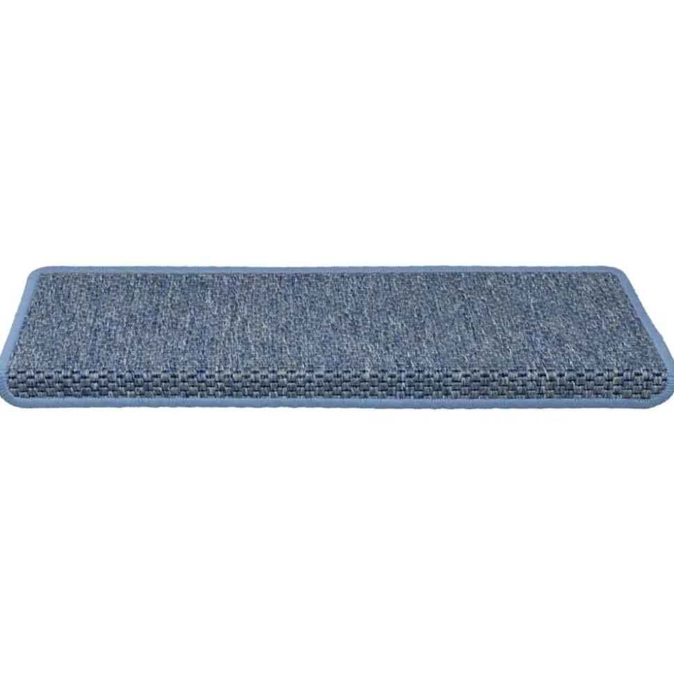vidaXL Trapmatten zelfklevend 15 st sisal-look 65x21x4 cm blauw