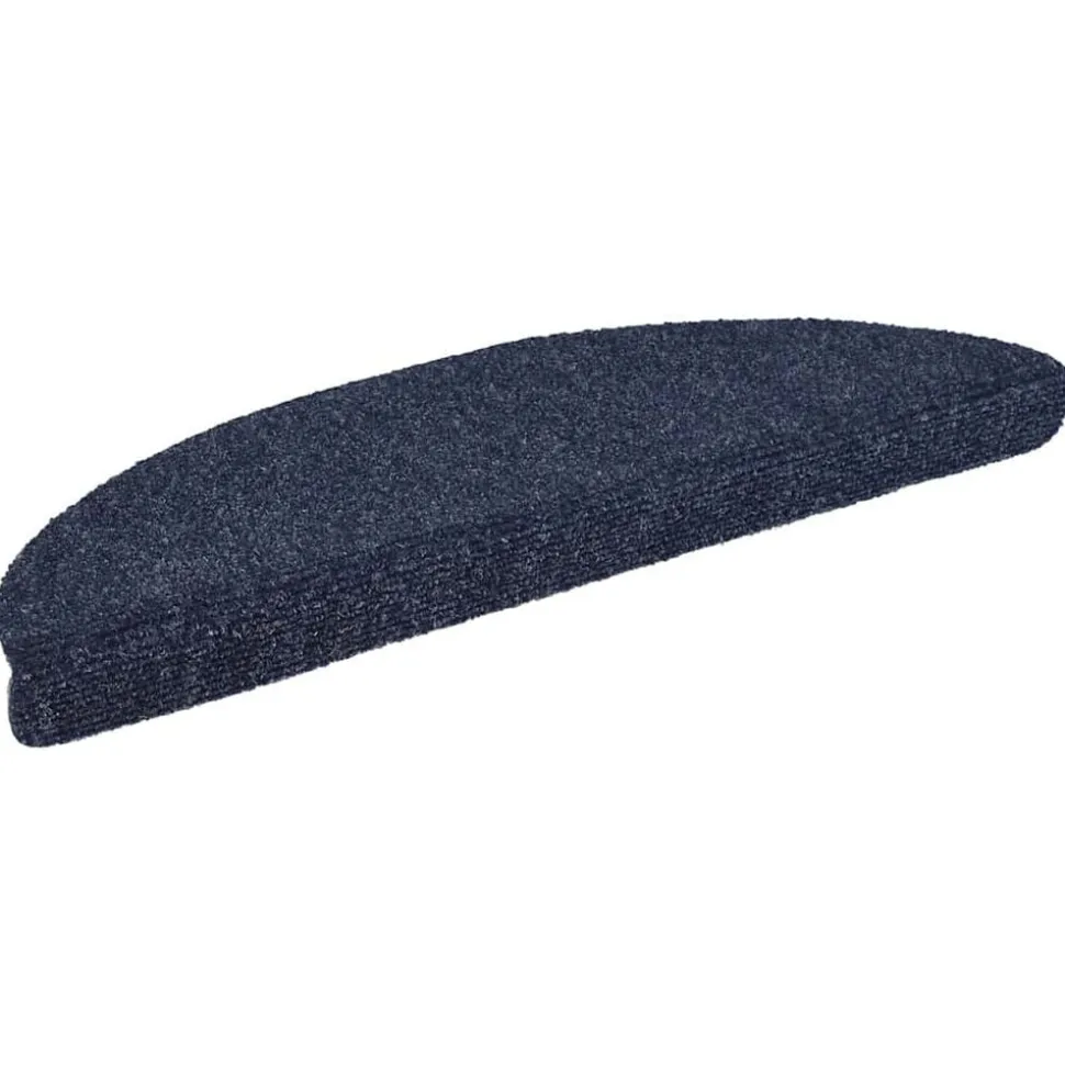 vidaXL Trapmatten Zelfklevend 15 stuks 56x17x3 cm Blauw Halfrond