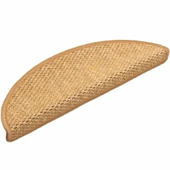 vidaXL Trapmatten zelfklevend 15 st sisal-look 56x17x3 cm sisalkleurig