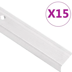 vidaXL Trapneuzen L-vormig 15 st 90 cm aluminium zilverkleurig
