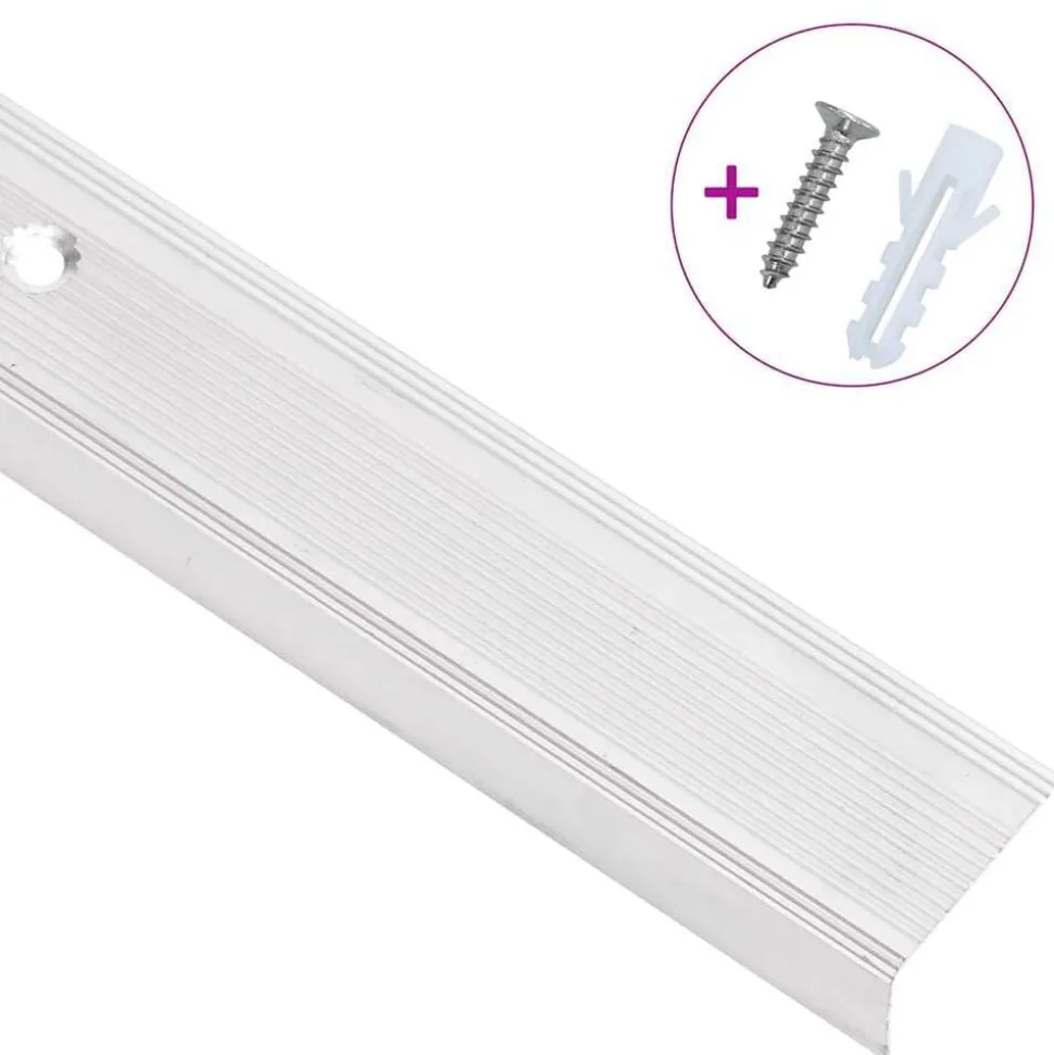 vidaXL Trapneuzen L-vormig 15 st 90 cm aluminium zilverkleurig