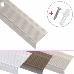 vidaXL Trapneuzen L-vormig 5 st 90 cm aluminium champagnekleurig