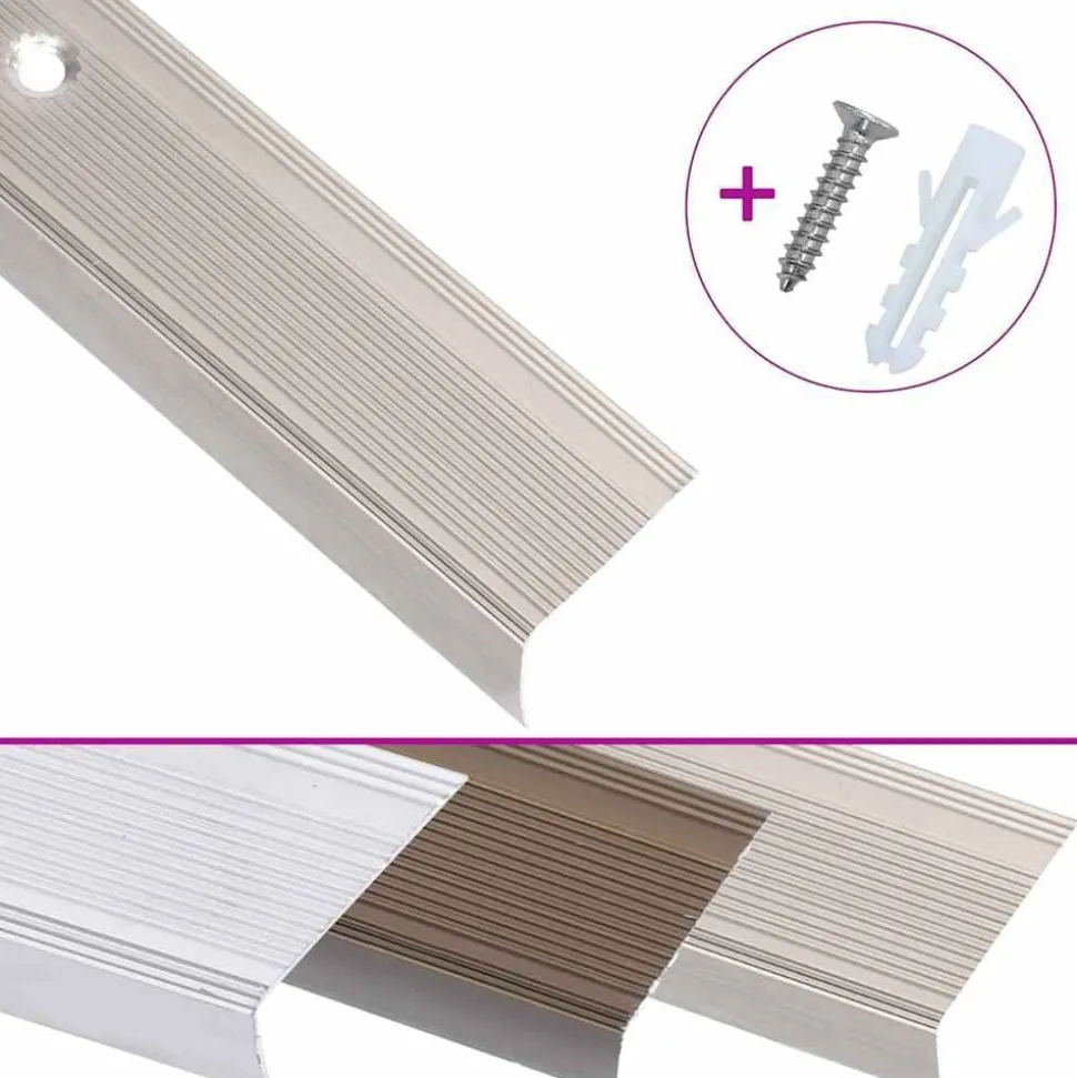 vidaXL Trapneuzen L-vormig 5 st 90 cm aluminium champagnekleurig