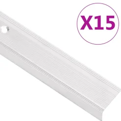 vidaXL Trapneuzen L-vormig 15 st 90 cm aluminium zilverkleurig
