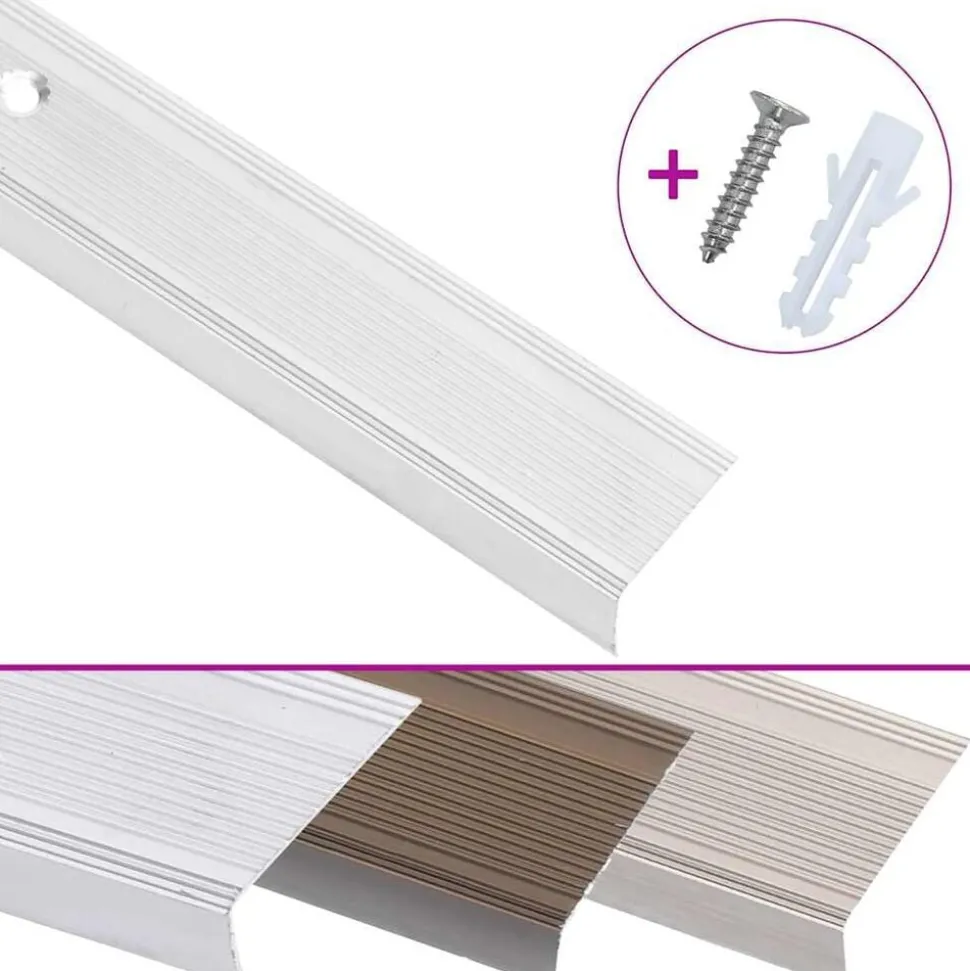vidaXL Trapneuzen L-vormig 15 st 90 cm aluminium zilverkleurig
