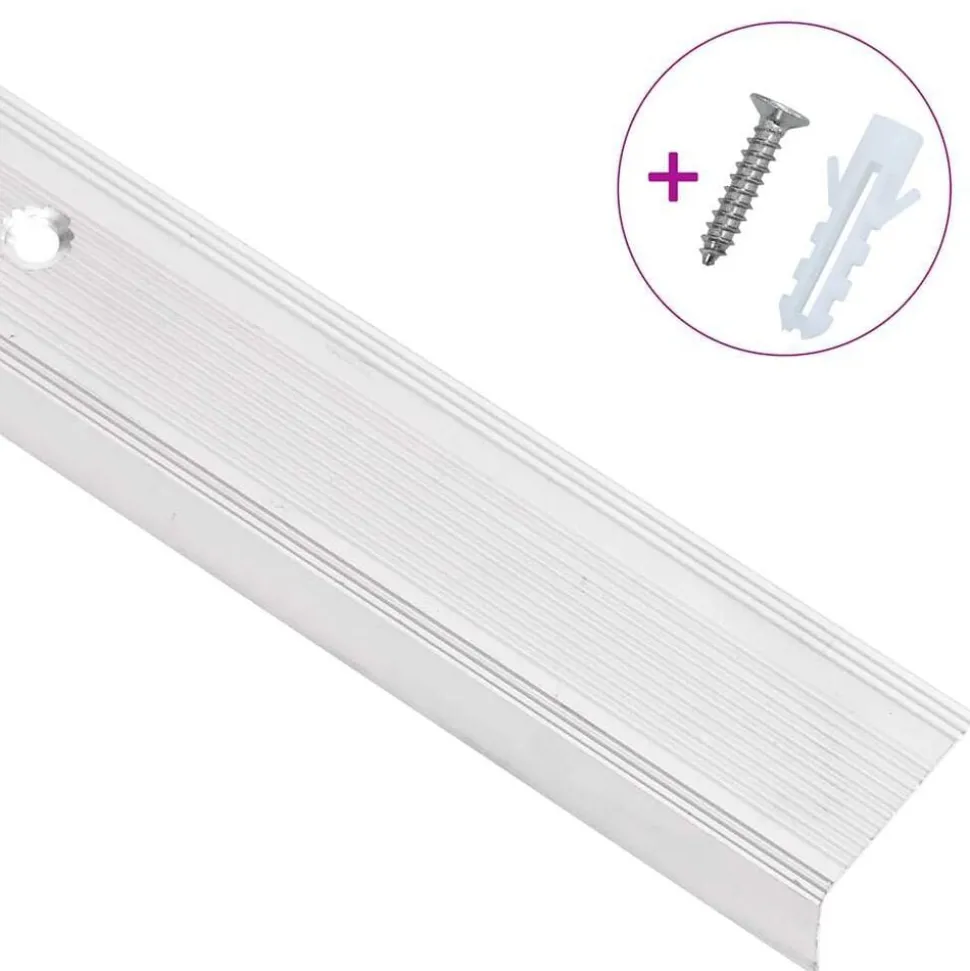 vidaXL Trapneuzen L-vormig 15 st 90 cm aluminium zilverkleurig