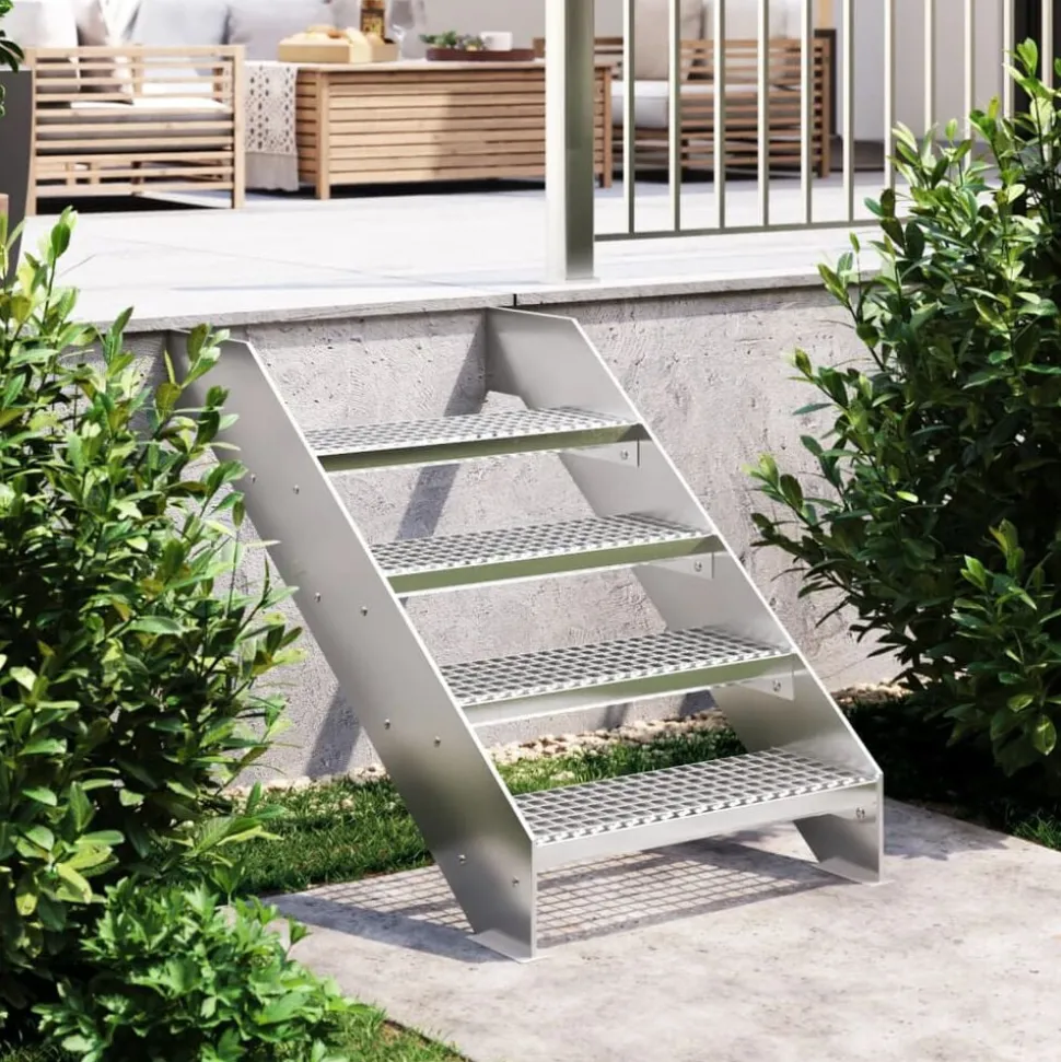 vidaXL Traptrede rooster 60x24x7 cm gegalvaniseerd staal