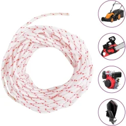 vidaXL Trekkoord startkoord wit en rood Ø3 mm 10 m nylon