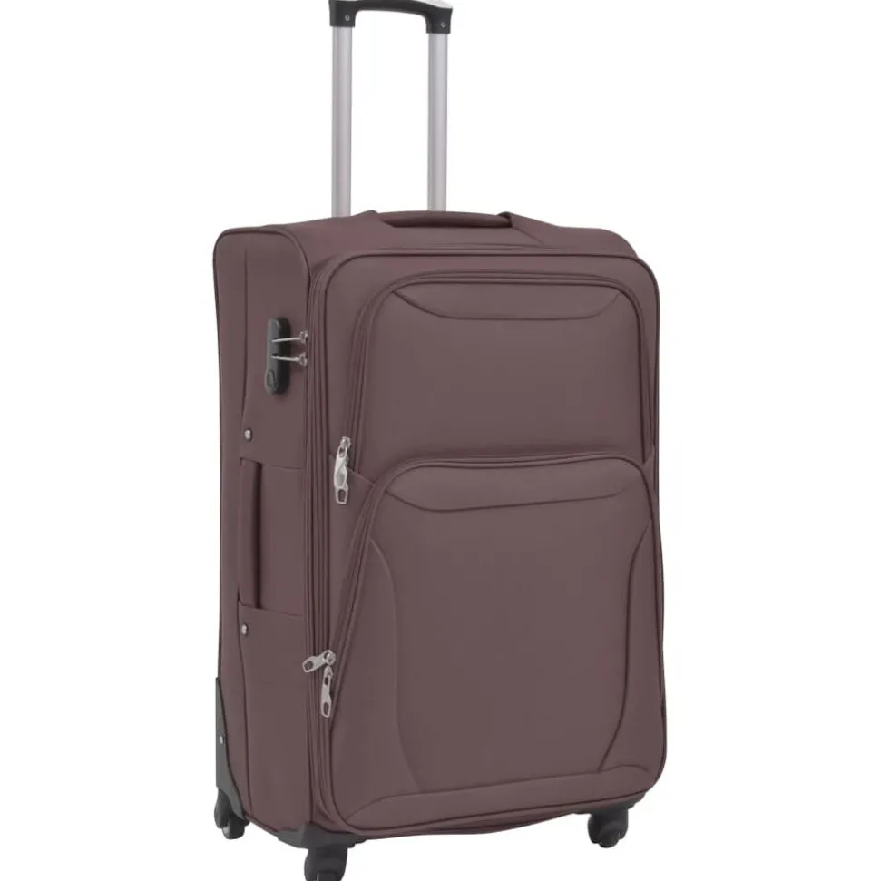 vidaXL Trolleyset koffiebruin 3-delig