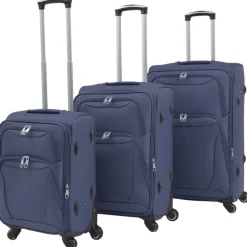 vidaXL Trolleyset marineblauw 3-delig