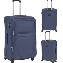 vidaXL Trolleyset marineblauw 3-delig