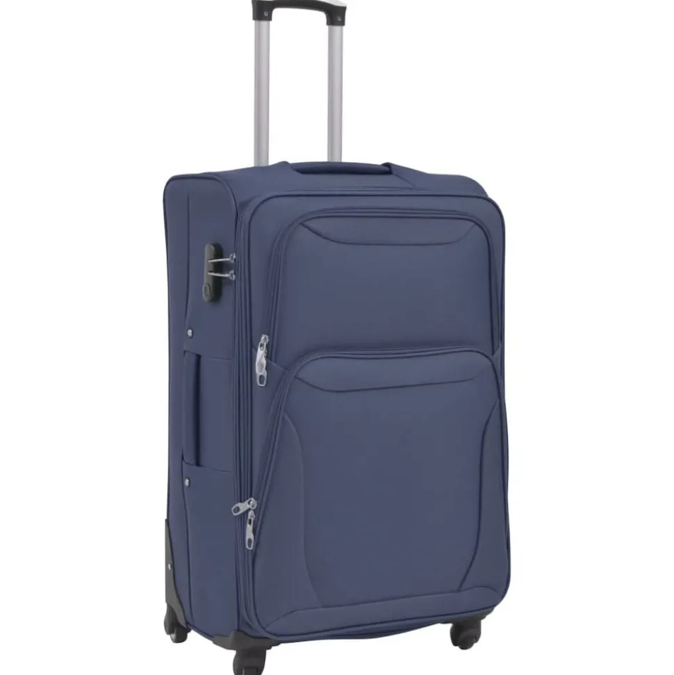 vidaXL Trolleyset marineblauw 3-delig