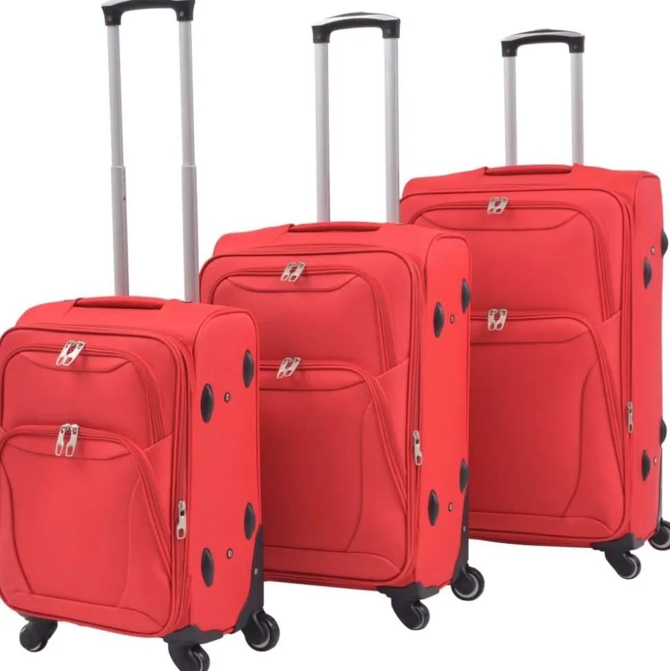 vidaXL Trolleyset rood 3-delig