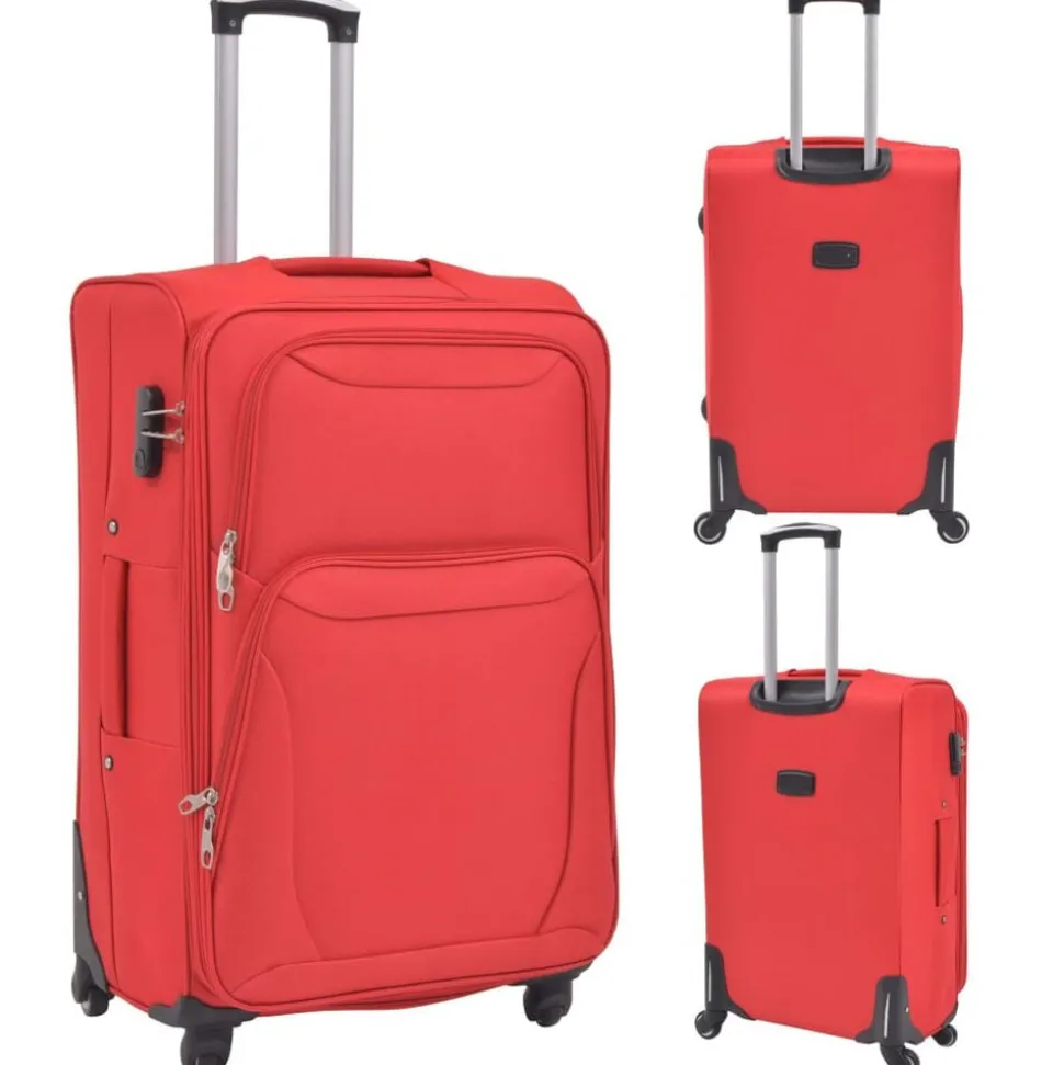 vidaXL Trolleyset rood 3-delig