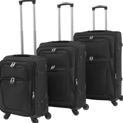 vidaXL Trolleyset zwart 3-delig