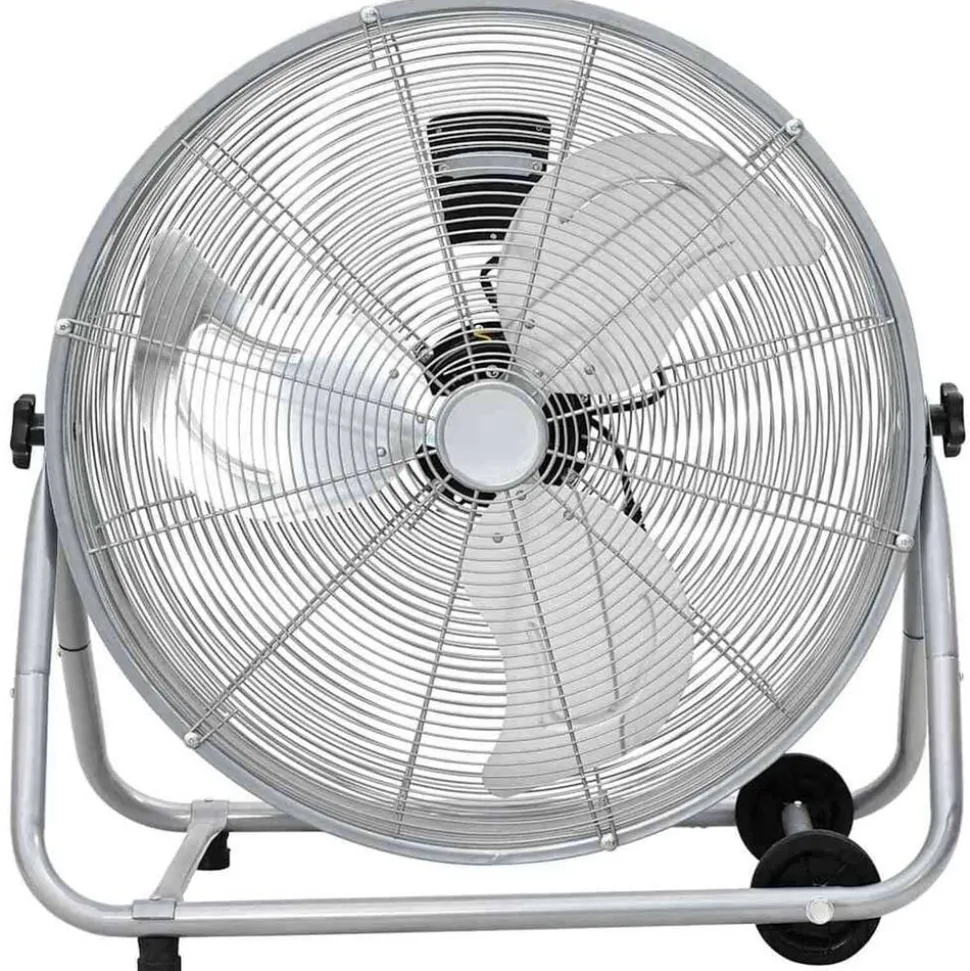 vidaXL Trommelventilator met wiel Zilver 73 x 42 x 70 cm Aluminium