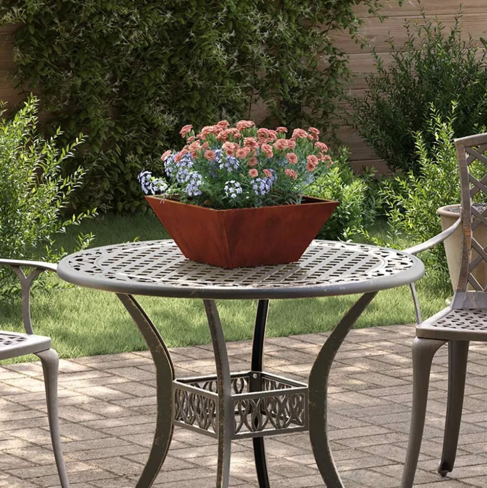 vidaXL Tuin Bloempot Roestig 35 x 35 x 15 cm Cortenstaal