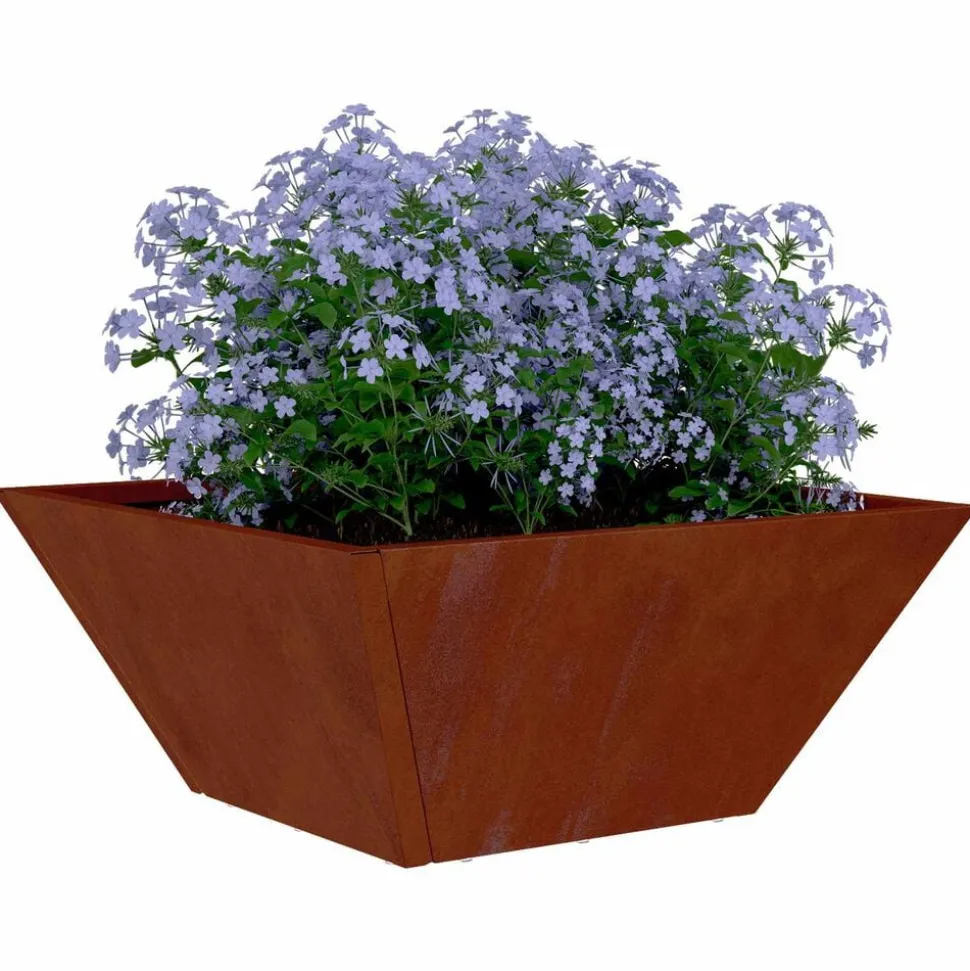 vidaXL Tuin Bloempot Roestig 35 x 35 x 15 cm Cortenstaal