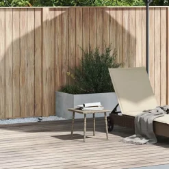 vidaXL Tuin salontafel rechthoekig 40x40x37 cm poly rattan lichtgrijs