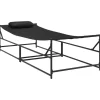 vidaXL Tuin Zonnebed met kussen 2 pcs Zwart Gepoedercoat staal