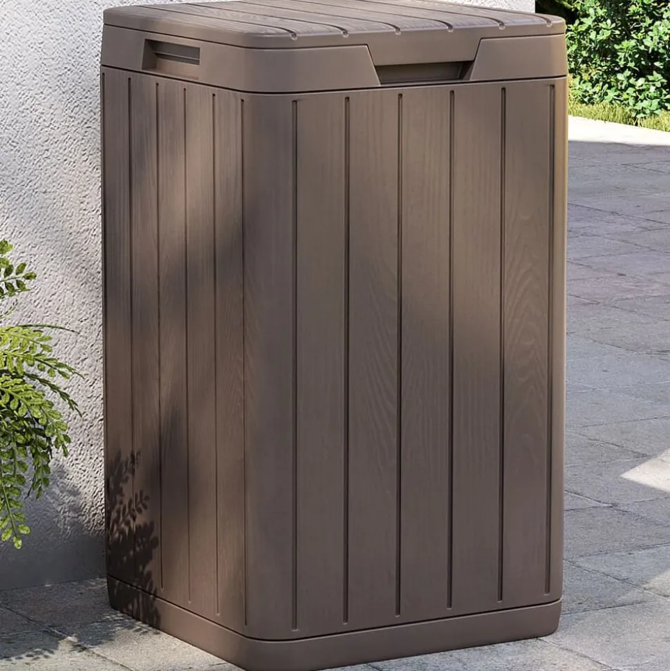 vidaXL Tuinafvalbak 38x38x65 cm polypropeen bruin
