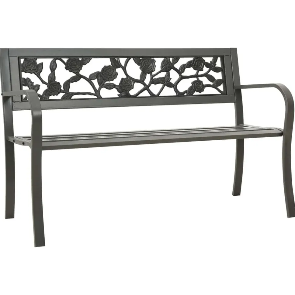 vidaXL Tuinbank 125 cm staal grijs
