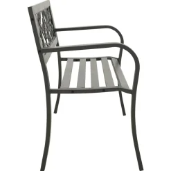vidaXL Tuinbank 125 cm staal grijs