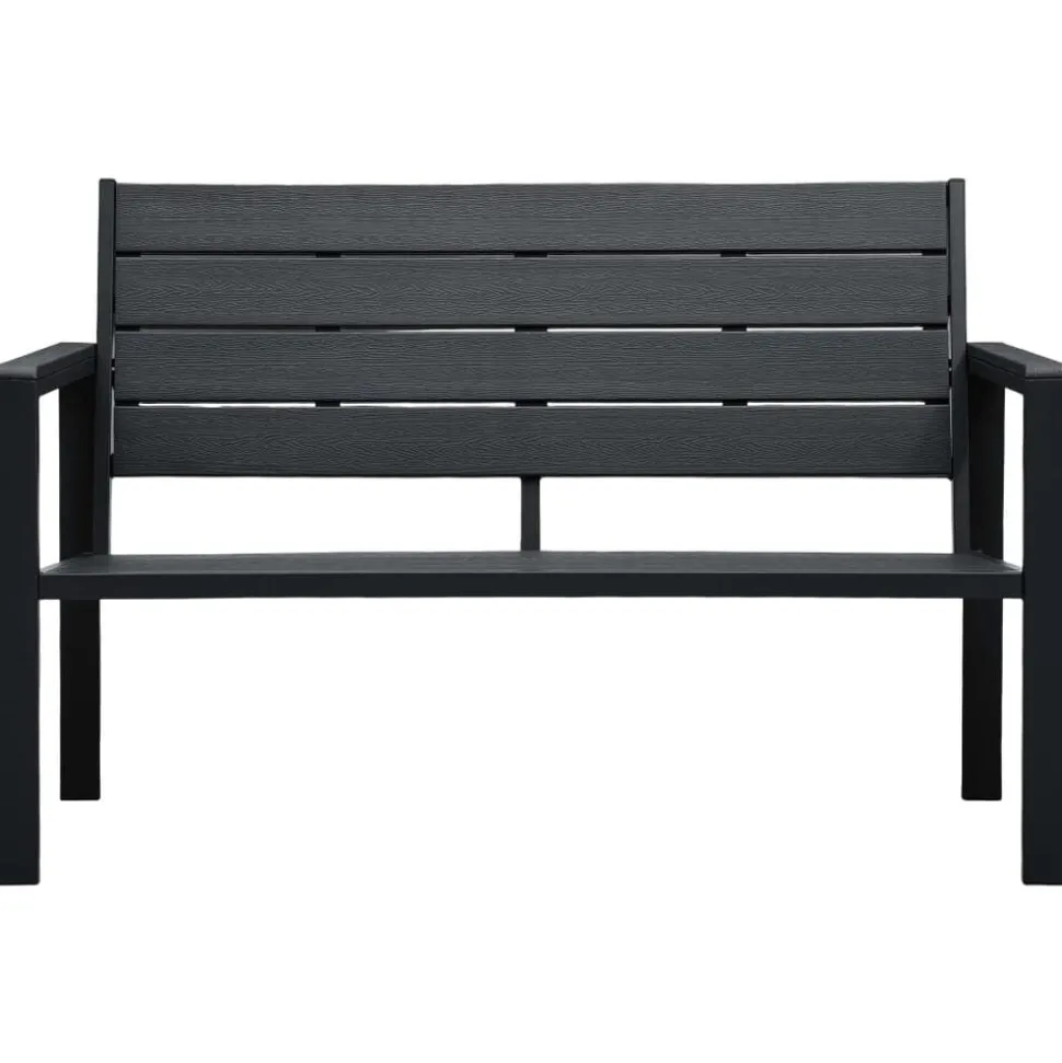 vidaXL Tuinbank hout-look 120 cm HDPE zwart