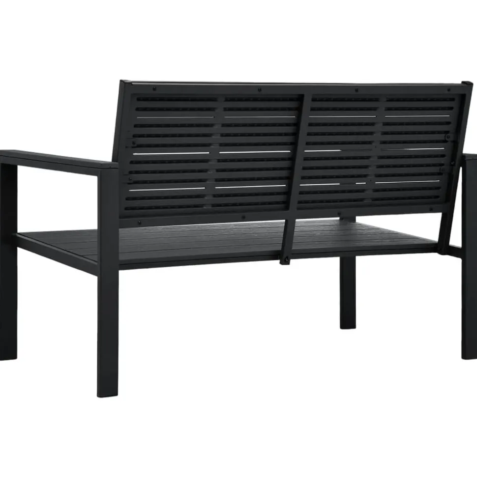 vidaXL Tuinbank hout-look 120 cm HDPE zwart