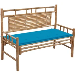 vidaXL Tuinbank met kussen 120 cm bamboe