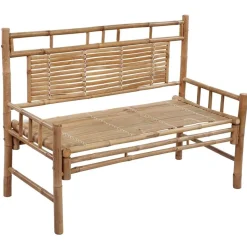 vidaXL Tuinbank met kussen 120 cm bamboe