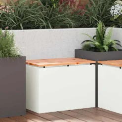 vidaXL Tuinbank Wit 60 x 40 x 43 cm Staal