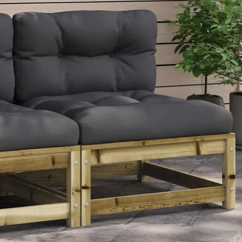 vidaXL Tuinbank zonder armleuningen met kussens hout
